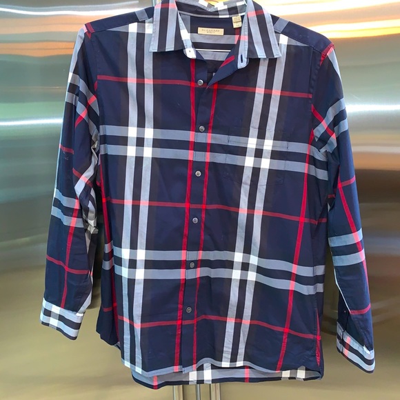 mens burberry button down